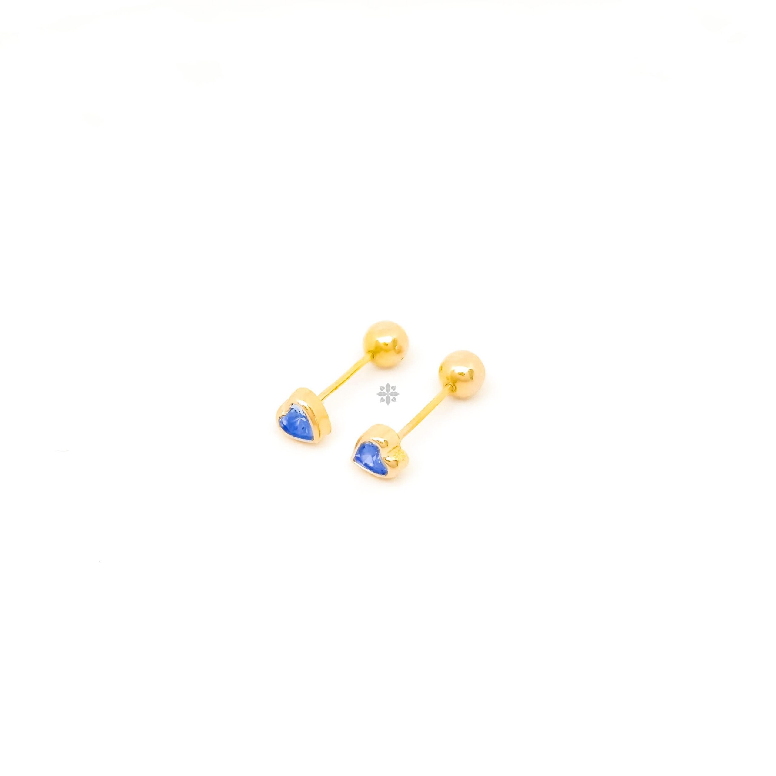 Aretes de oro 18k Corazón con piedra biselada reversibles - Image 2