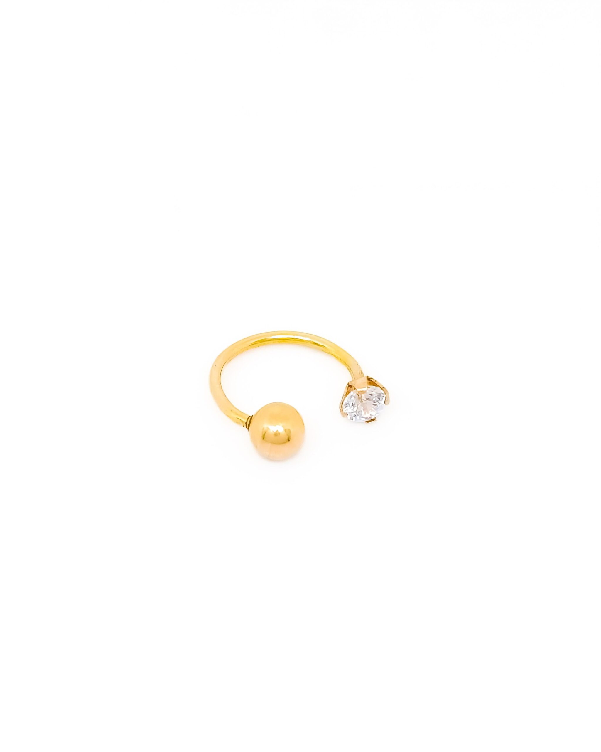 Piercing de oro 18k para oreja con piedra - Image 4