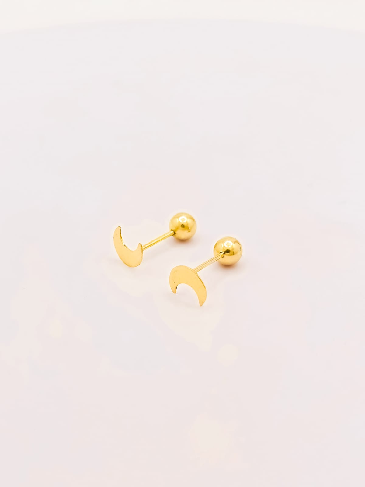 Aretes de oro 18k Luna corte láser reversibles